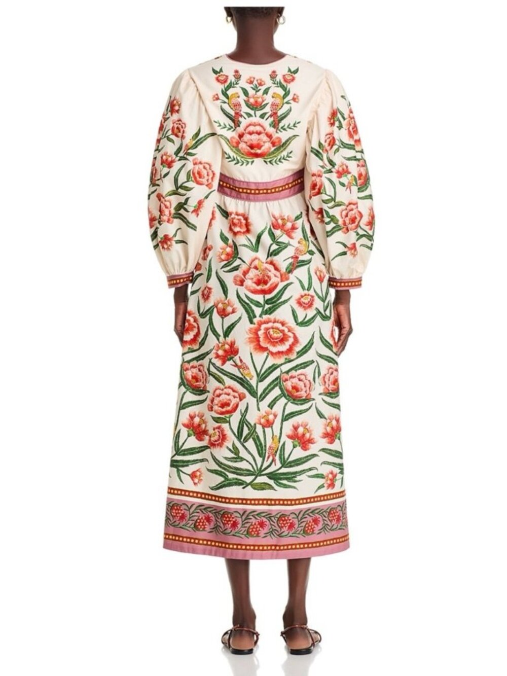 FARM Rio Ainika Floral Print Maxi Dress, Cream/Red - Used Worn Once